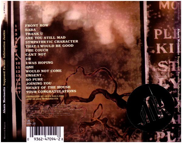 Alanis Morissette Supposed Former Infatuation Junkie JMK RECORDS