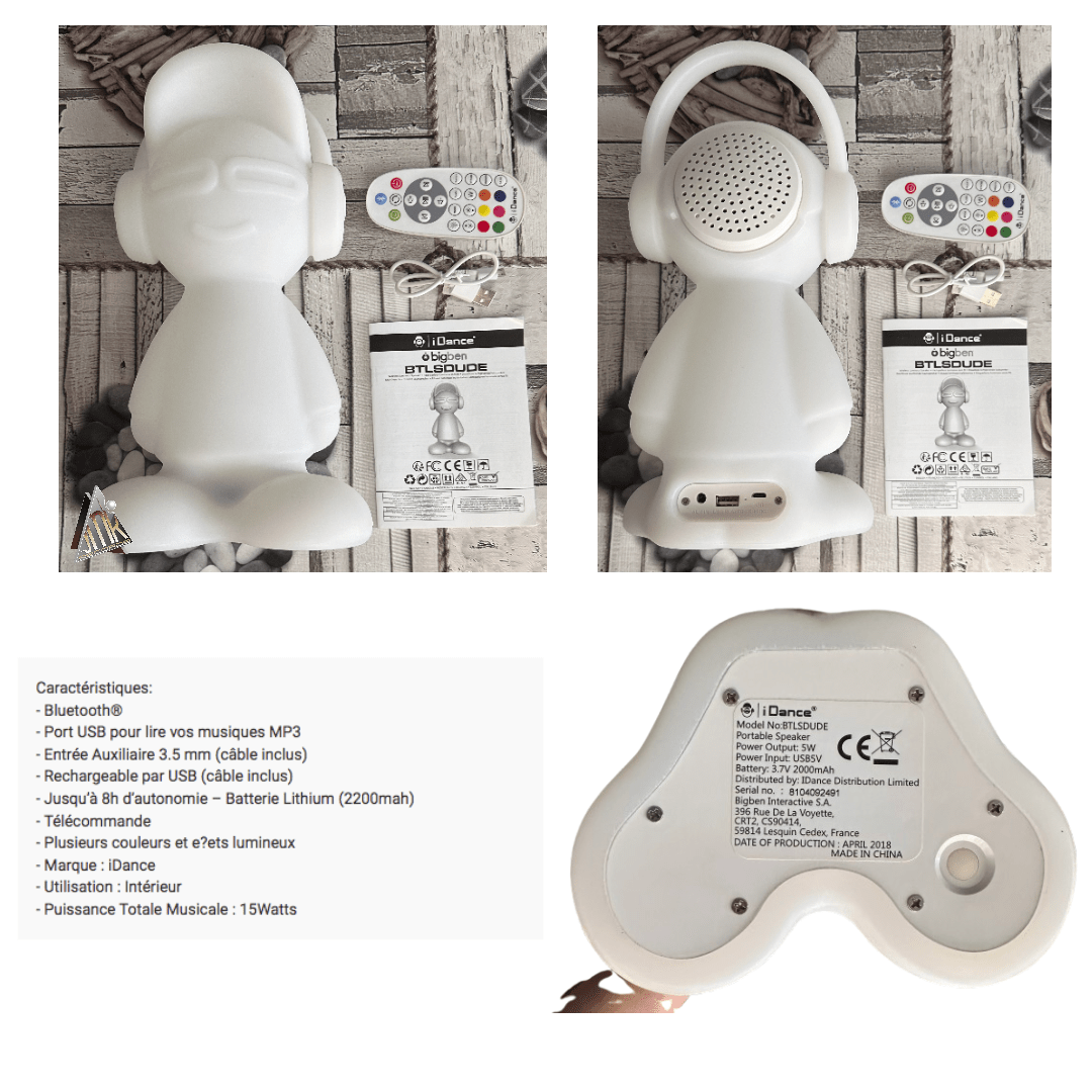 Enceinte sans-fil lumineuse dude blanc Lumin'us Bigben – Image 2