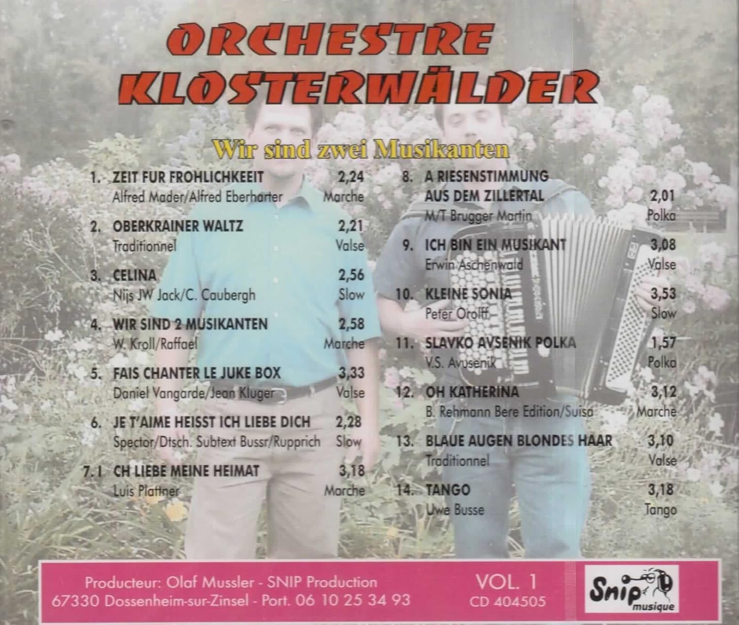 Orchestre Klosterwälder - Wir sind zwei Musikanten Vol. 1 – Image 2