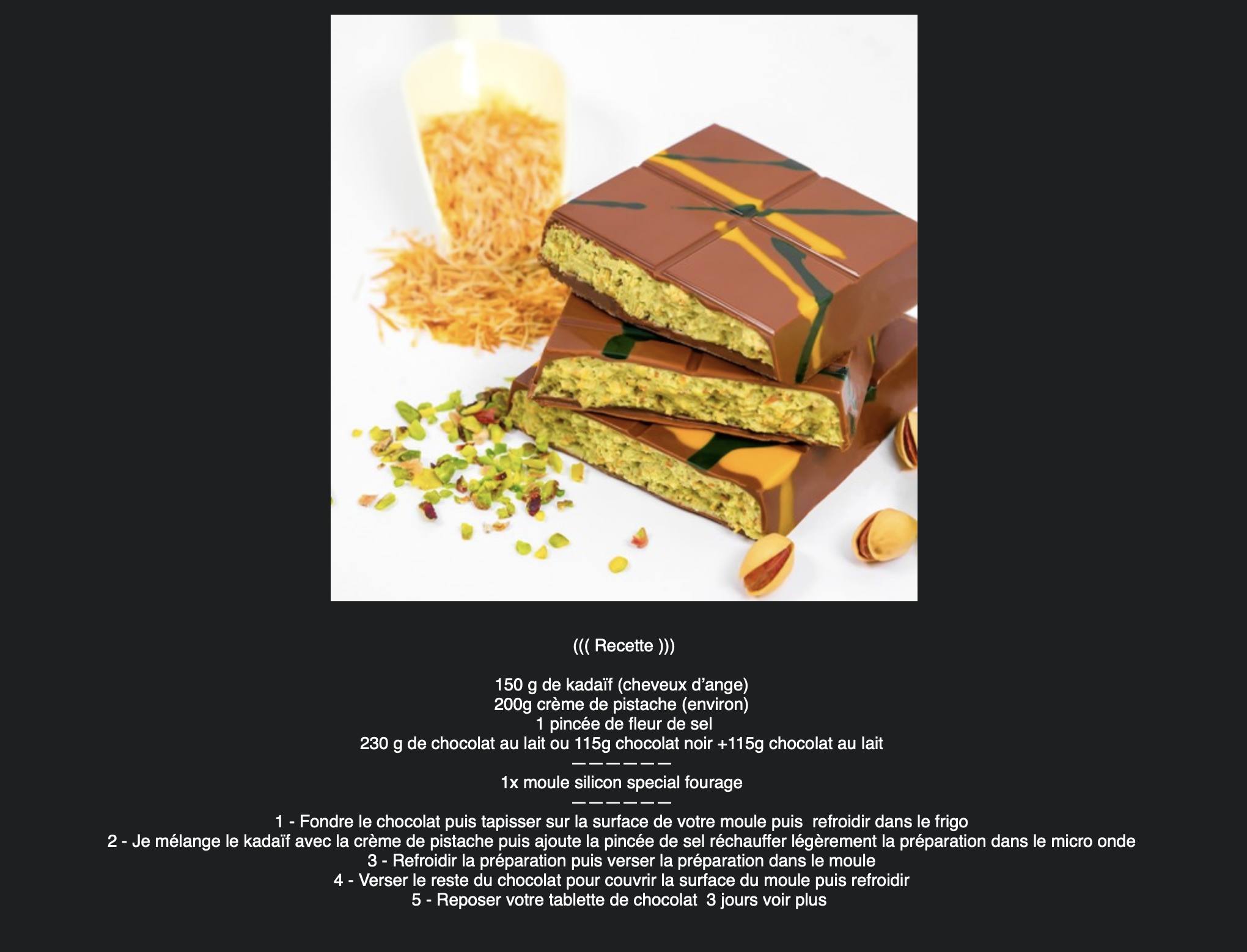 KIT POUR CHOCOLAT DUBAÏ CRÈME DE PISTACHE 180G – Image 7