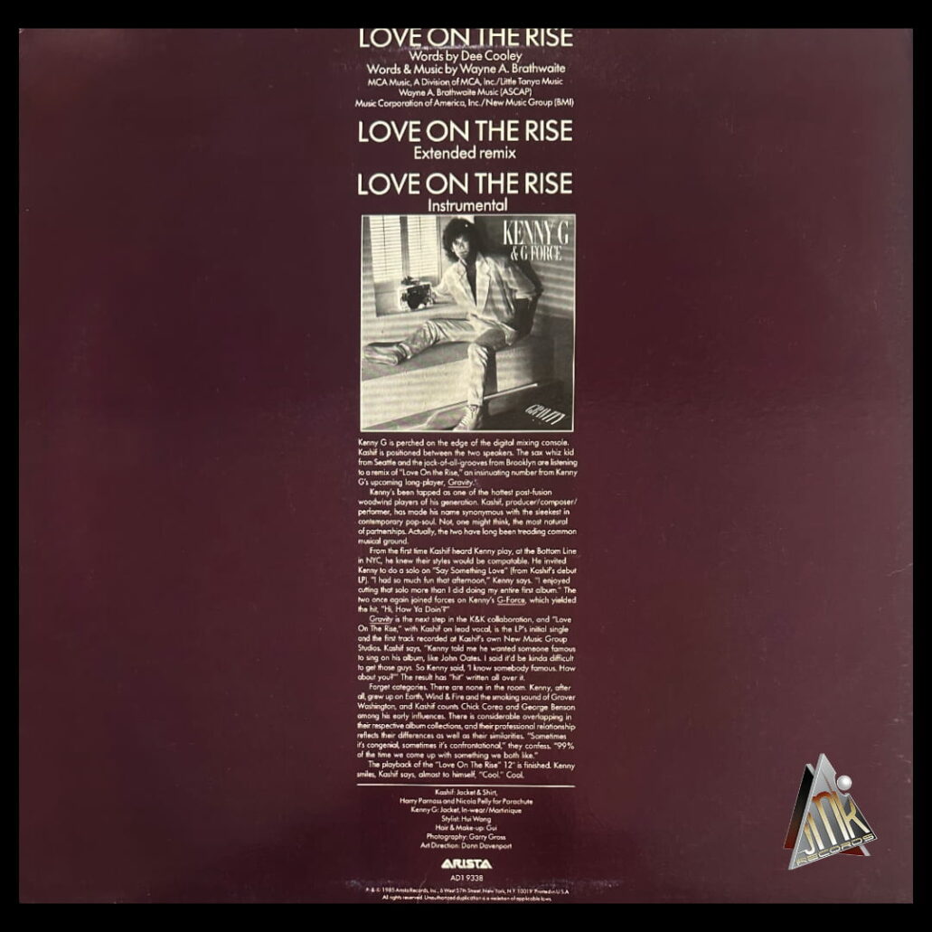 KENNY G & KASHIF LOVE ON THE RISE JMK RECORDS