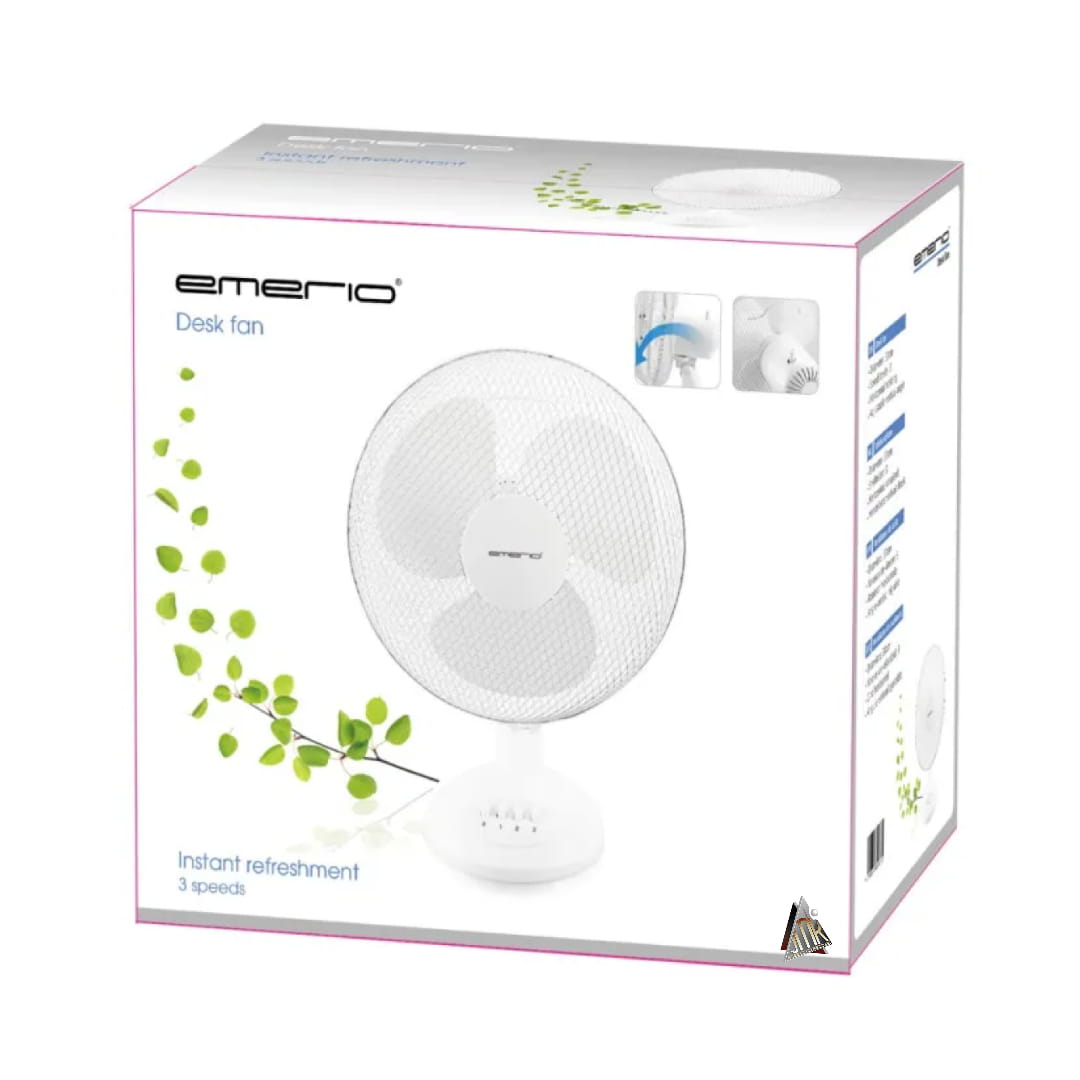 VENTILATEUR EMERIO 30 CM BLANC – Image 2