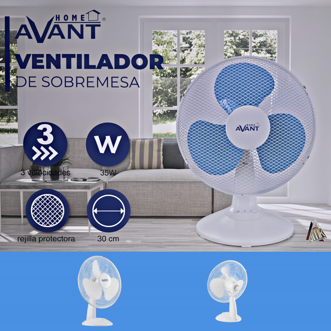 VENTILATEUR HOME AVANT 30 CM BLANC – Image 2